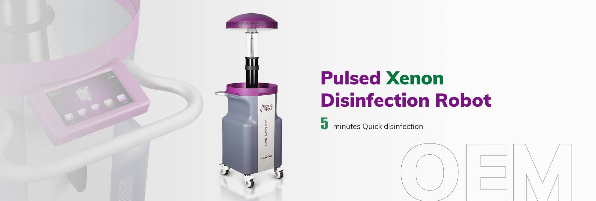 Xenon UV disinfection robot